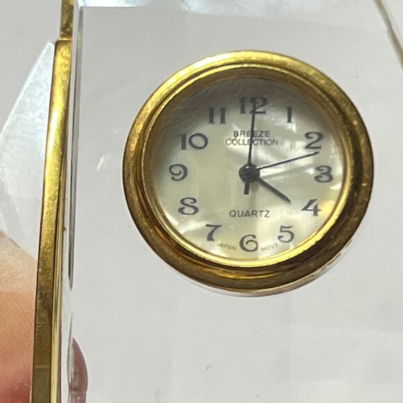 Breeze Collection Crystal Sailboat Mini Clock Japan Movement Nautical Gold Tone - Picture 3 of 11